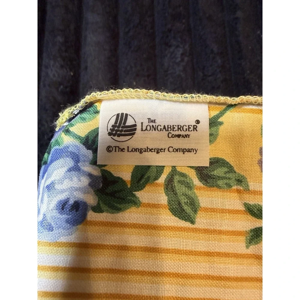 LONGABERGER 1996 AMERICAN CANCER SOCIETY BASKET WITH PROTECTOR AND FABRIC LINER